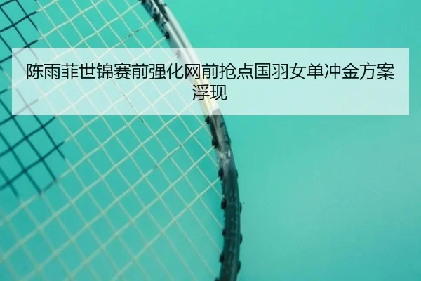 陈雨菲世锦赛前强化网前抢点国羽女单冲金方案浮现